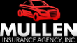 Mullen Insurance Agency logo with red car and black background